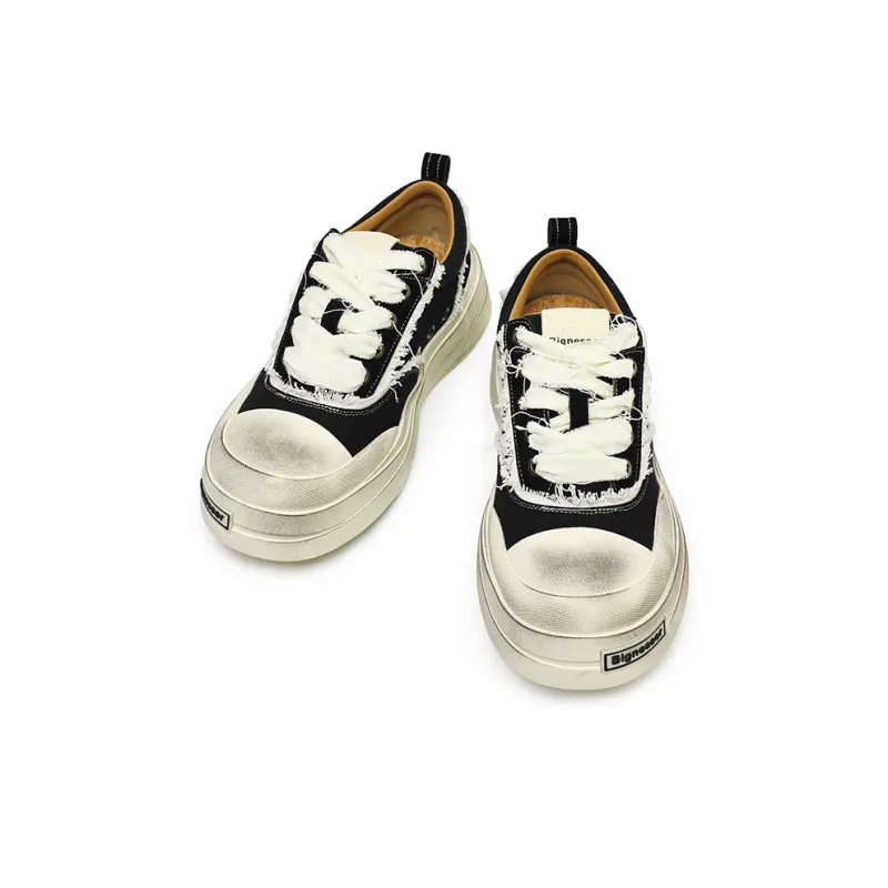 Angelmi Anti Slip Wear Resistant Low Top Skateboard Shoes Unisex Black-3