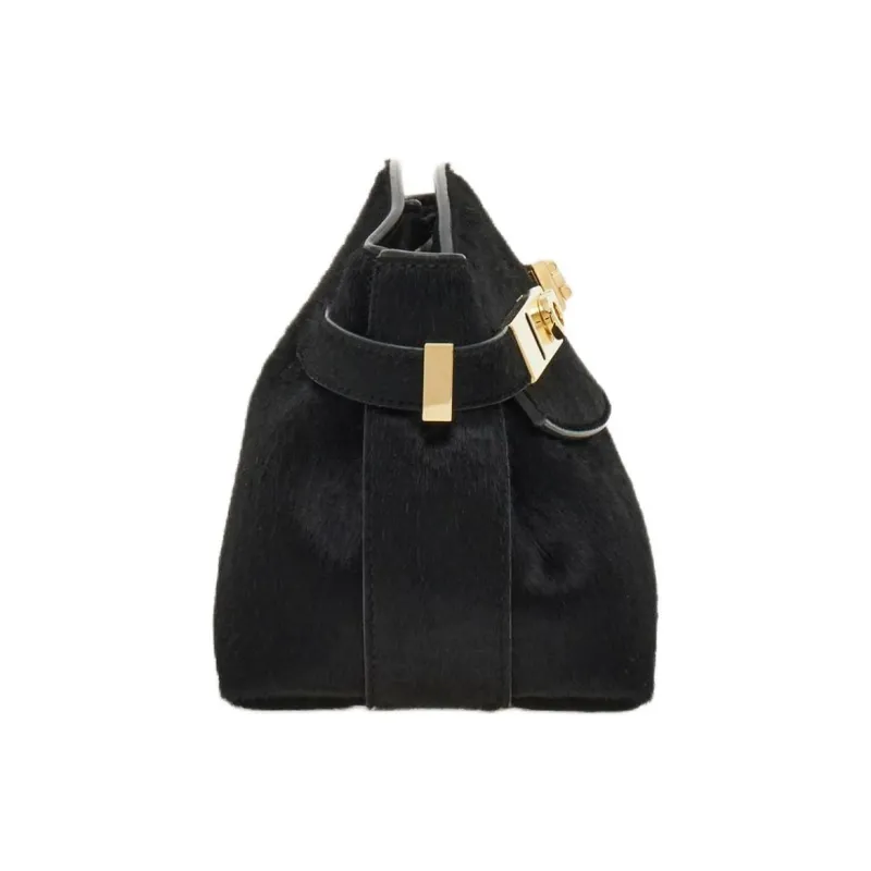 FERRAGAMO Horse Leather With Calfskin Crossbody Bag Shoulder Bag Mini Women's Black-1
