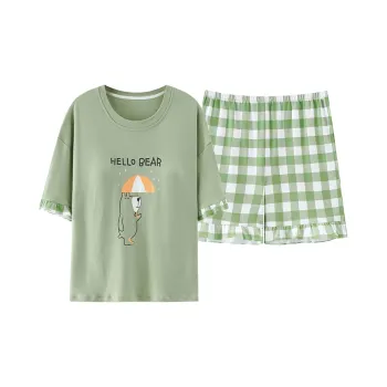 BONAS Pajama Set Women's Light Green