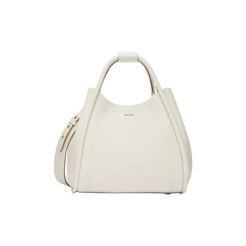 MaxMara Calfskin One Shoulder Handbag Small Size Women's White-1