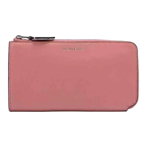 Burberry Cow Leather Card Holders Coin Purses Wallets Regular Women's Pink