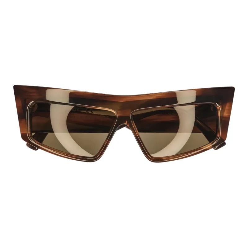Phoebe Philo Acetate Irregular Shape Sunglasses Unisex Brown-0