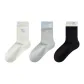 [3 Pack, 100% cotton Boneless Anti-Pilling]Heart White+Blue Cuff+White Cuff