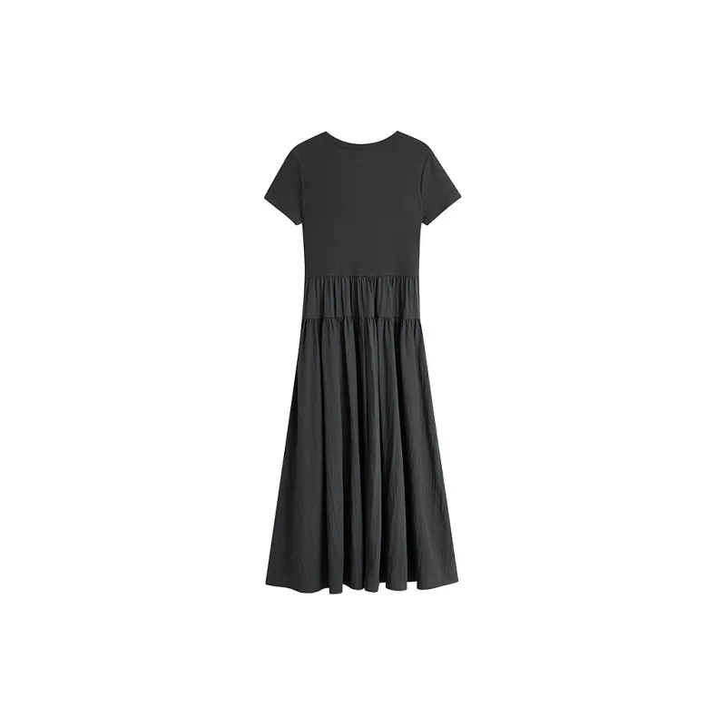 Inman Short Sleeved Dresses Women's Black Gray Color-1