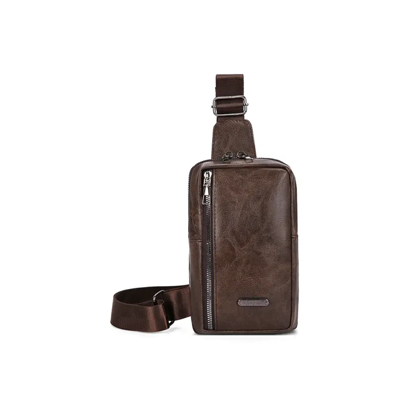 PAIBLOKS PU Sling Bag Regular Men's Black/Coffee-3