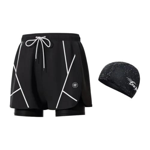Youyou Swimming Sets Polyester/Elastane Summer Beach Vacation For Families Men's Black