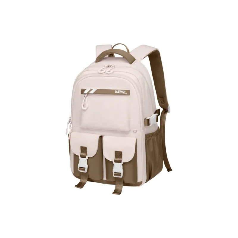 V.NINE Fabric Backpack Women's Milk Tea Apricot-1