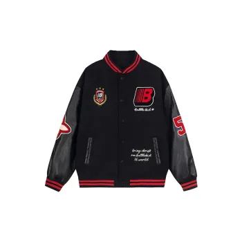 FOREVER 21 Baseball Jacket Unisex Black