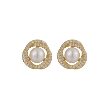 Celebrate The Great Blessing Pearl Stud Earrings Women's