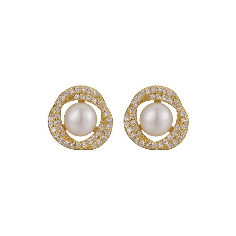 Celebrate The Great Blessing Pearl Stud Earrings Women's-0