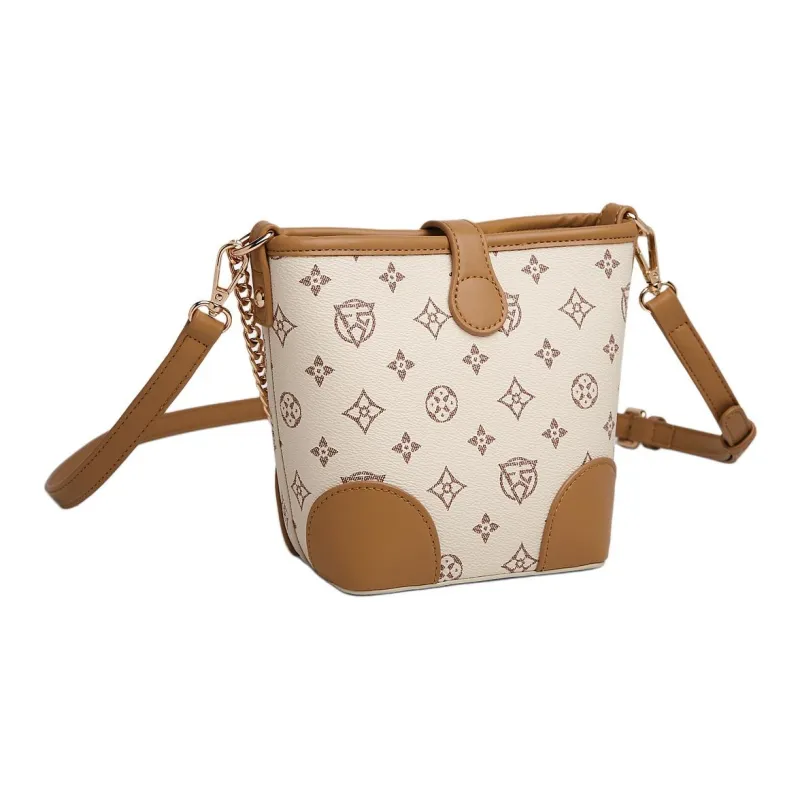 Old Man's Head Synthetic Leather Shoulder Bag Crossbody Bag Women's White/Coffee/Khaki-4