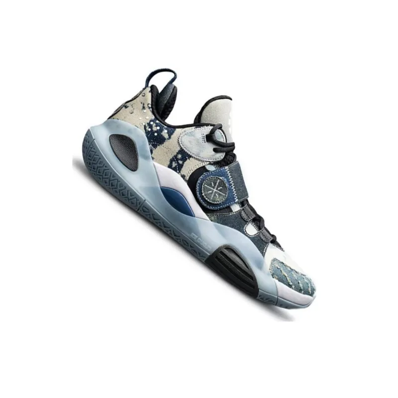 LiNing All City 8 Cushioned Slip Resistant Abrasion Resistant Low Top Basketball Shoes Men's White Blue-2