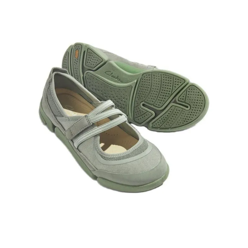 Clarks Three Petal Shoes 2.0 Collection Low Top Casual Shoes Women's Green-4