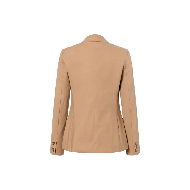 MICHAEL KORS Stretch Wool Blazer Business Suit Coat Women's Dark Camel-1
