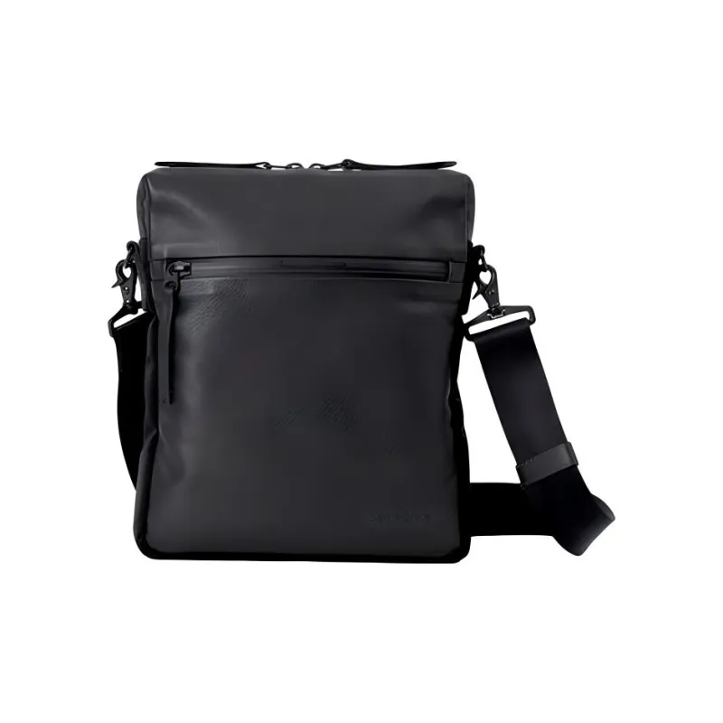 SAMSONITE Cow Leather Crossbody Bag Shoulder Bag Small Size Unisex Black-0