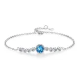 [Blue]925 Sterling Silver Mermaid Heart Bracelet
