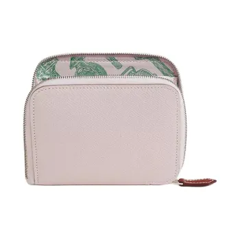HERMES Silk'In Epsom Calfskin Wallet Women's White