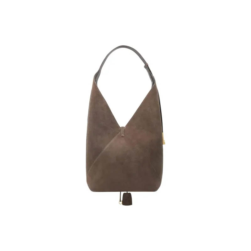 FERRAGAMO Suede Calfskin Hobo Bag Shoulder Bag Women's Concrete Gray-2