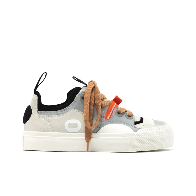 OETZI Ice Man Oz Anti-Slip Wear-Resistant Breathable Height Increasing Low-Top Skateboard Shoes Unisex Light Gray-1