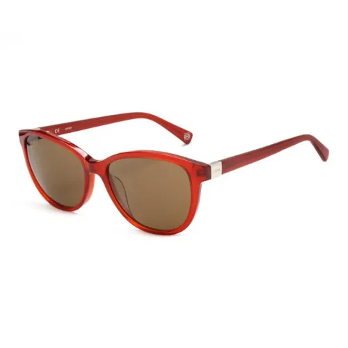 LOEWE Acetate Irregular Shape Sunglasses Women's Red
