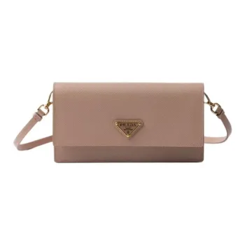 PRADA Saffiano Leather Shoulder Bag Mini Women's Nude Pink