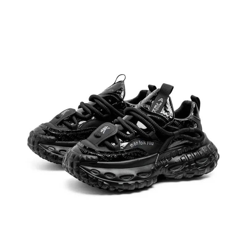 ROBINHOOD Cushioned Wear Resistant Breathable Height Increasing Low Top Chunky Sneakers Men's-3