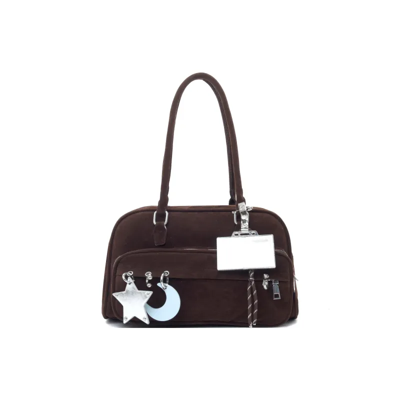 FINDINGS PU Shoulder Bag Unisex Black/Coffee-2