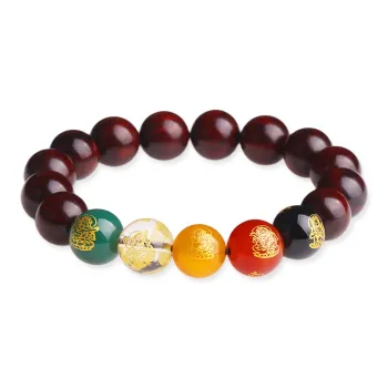 Yeon yun Jewelry Rosewood Wooden Bracelets Unisex 12mm