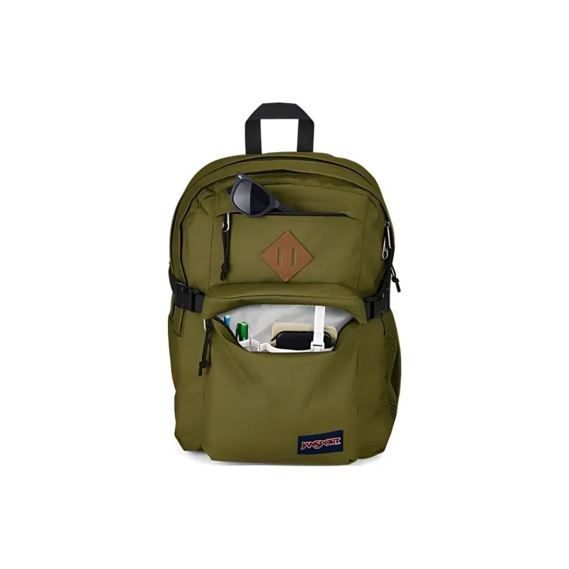 JanSport Polyester Laptop Backpack Unisex Army Green-3