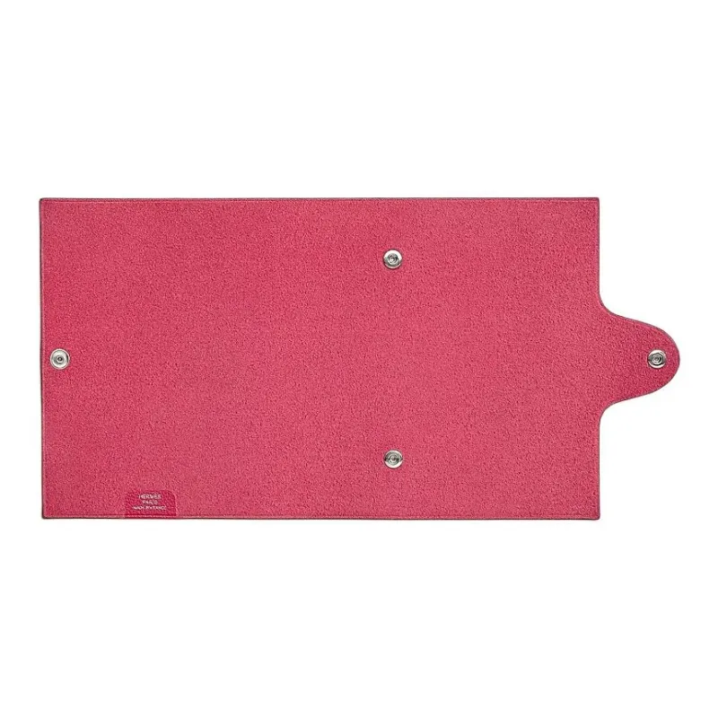 HERMES Togo Calfskin Wallet Small Size Women's 0D Rose Mexico Pink-1