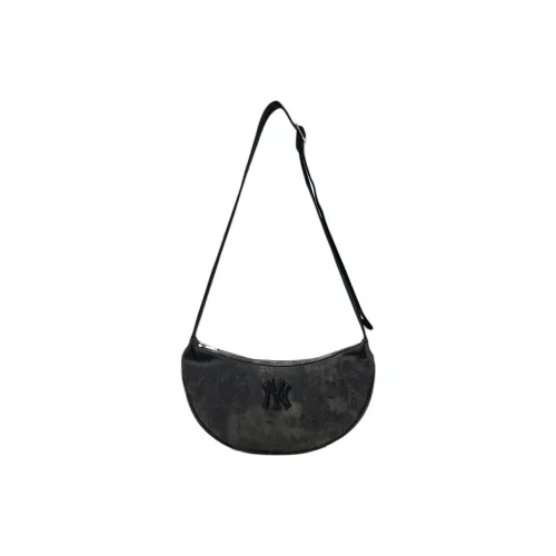 MLB Denim Shoulder Bag Unisex Charcoal Gray/Linen Sandy Brown