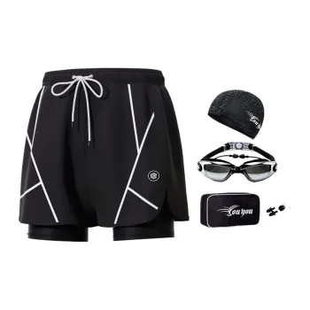 Youyou Swimming Sets Polyester, Elastane Summer Seaside Beach Men's Black