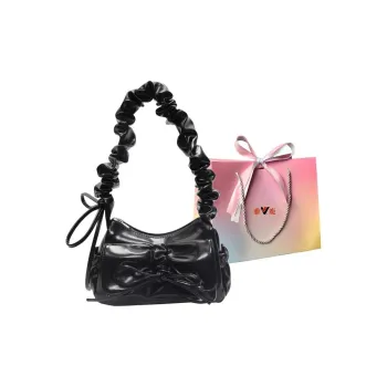 Yalu PU Shoulder Bag Women's Black Silver/Red/Ecru