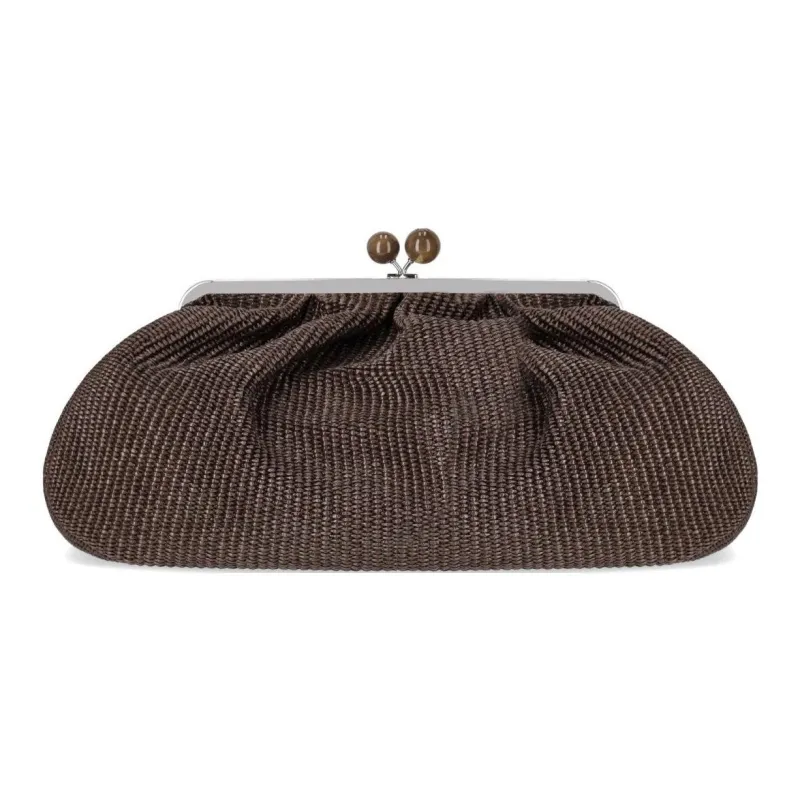 WEEKEND MaxMara Cotton Clutch Tubas Women's Dark Brown-0