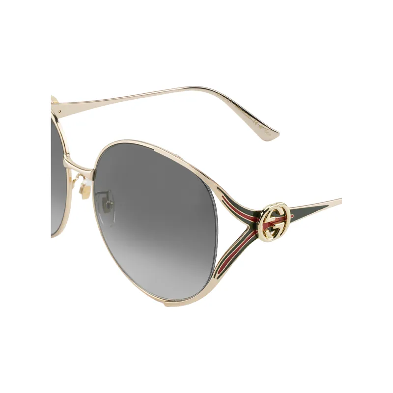 GUCCI Subject To Official Website Irregular Shape Sunglasses Women's Green-4