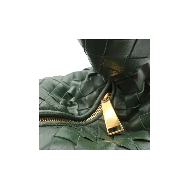 Bottega Veneta Sheepskin Portable Crossbody Bag Shoulder Bag Women's Dark Green-4