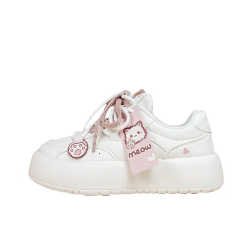 A&M Slip-Resistant Cushioning Abrasion-Resistant Low-Top Skateboard Shoes Women's White
