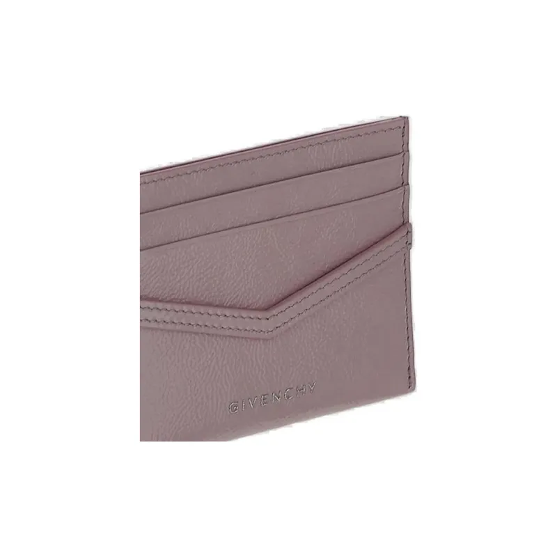 Givenchy Cow Leather Card Holder Women's Purple-3