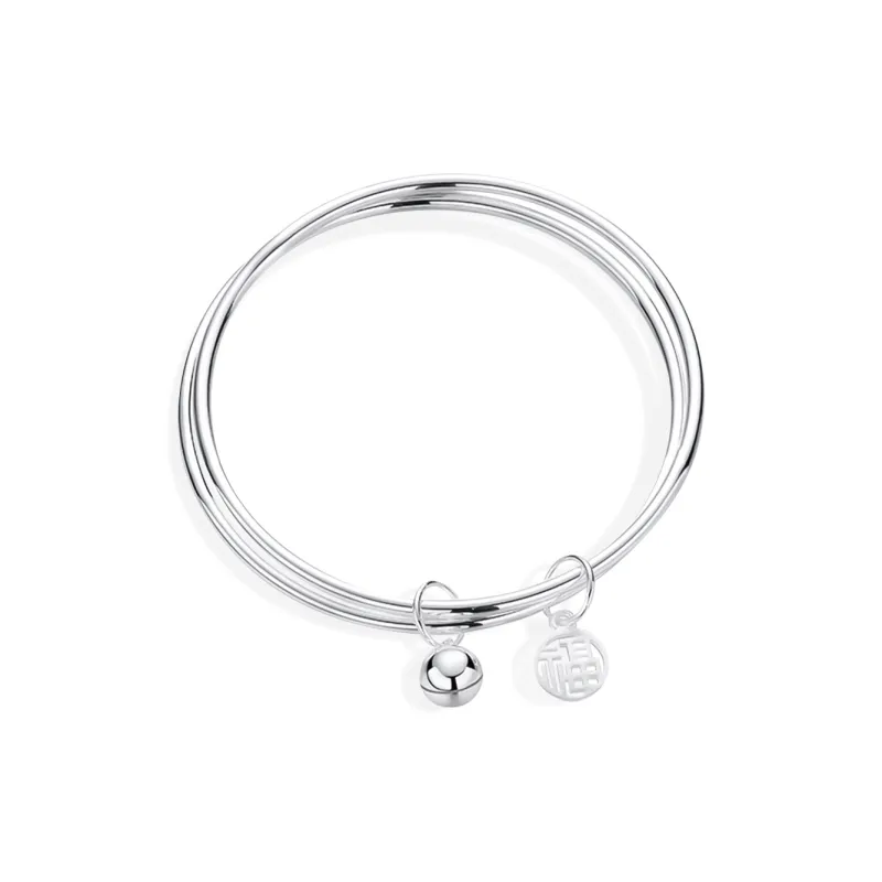 SINO GEM 999 Fine Silver Sterling Silver Bracelets Women's-0
