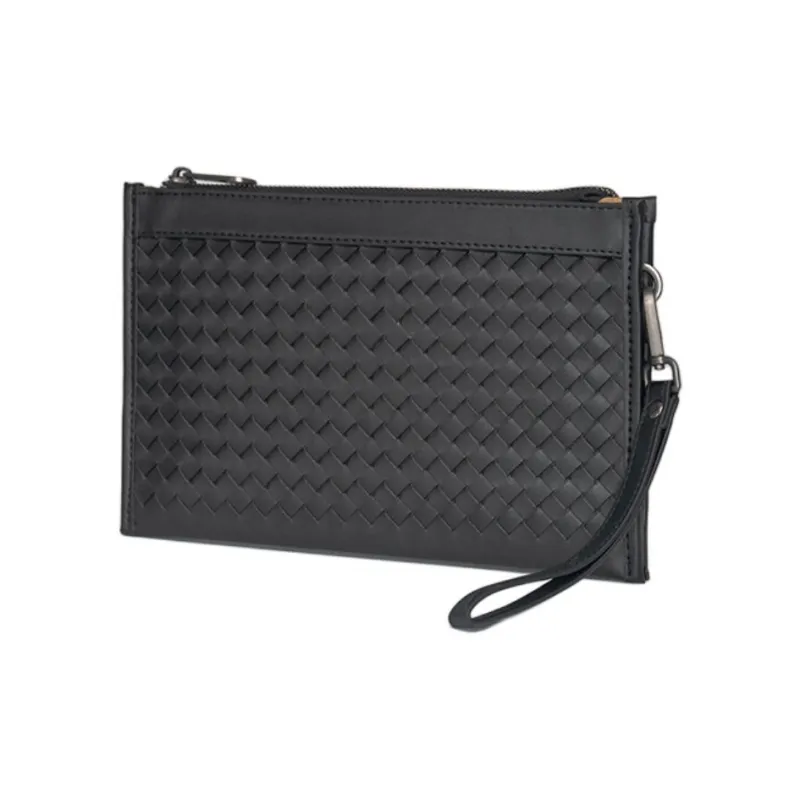 DOSRFINI Cow Leather Handheld Bag Clutch Men's Black-3
