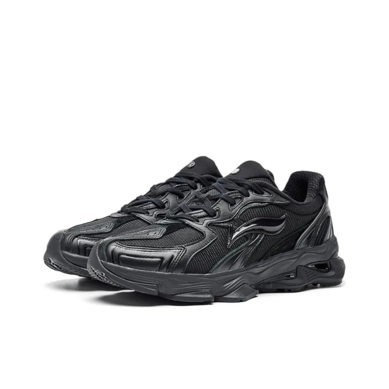 LI NING 1990 Cushioning, Slip Resistant, And Abrasion Resistant Low Top Running Shoes Men's Black-2