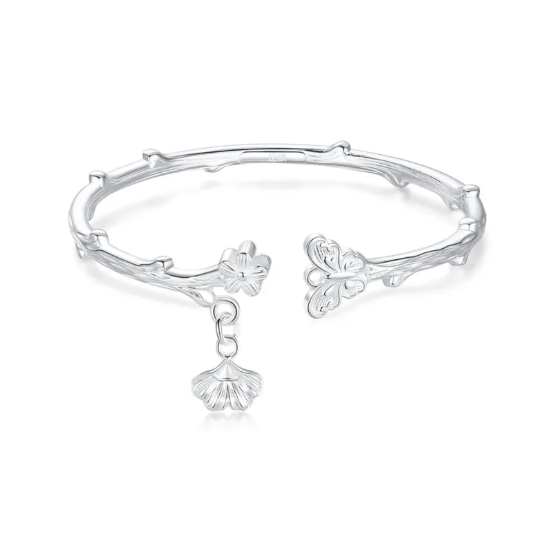 SINO GEM 999 Fine Silver Sterling Silver Bracelets Women's-0