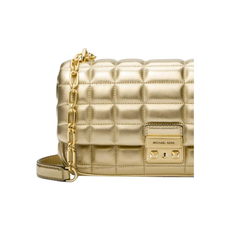 MICHAEL KORS Leather Crossbody Bag, Shoulder Bag Tubas Women's Light Gold-4
