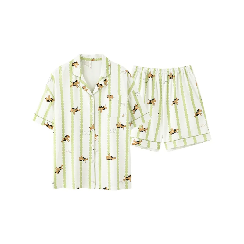 XIAFENYAN Pajama Set Women's Green-0