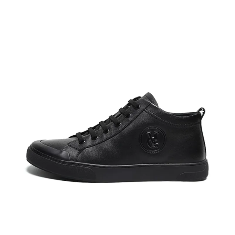 Ruomini High-Top Skateboard Shoes Men's Black-0