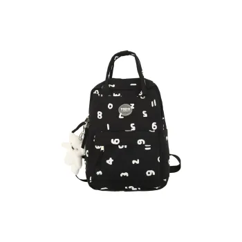 Travel Nylon Backpack Regular Unisex Black/White