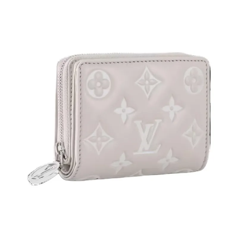 LOUIS VUITTON Sheepskin Wallet Women's Heather Gray-1