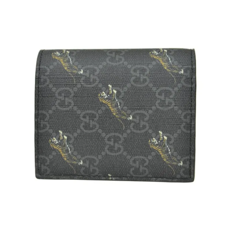 GUCCI Canvas Wallet Men's Black Gray-2