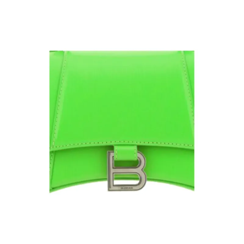 Balenciaga Hourglass Smooth Finish Cow Leather Hourglass Bag Crossbody Handbag Women's Neon Green-4