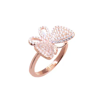 Folli Follie Silver Rings Women's Pink